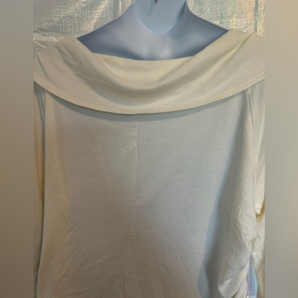 NWT Lane Bryant Draped Neck Off Shoulder Sweater. Cream/Off White. Size 26/28 - Picture 8 of 11